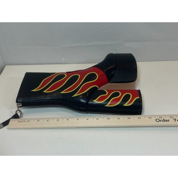 La Moda Sizzlin Hot Platform Ankle Boots Women Size 7 Leather Chunky Heel Bootie - Picture 12 of 12